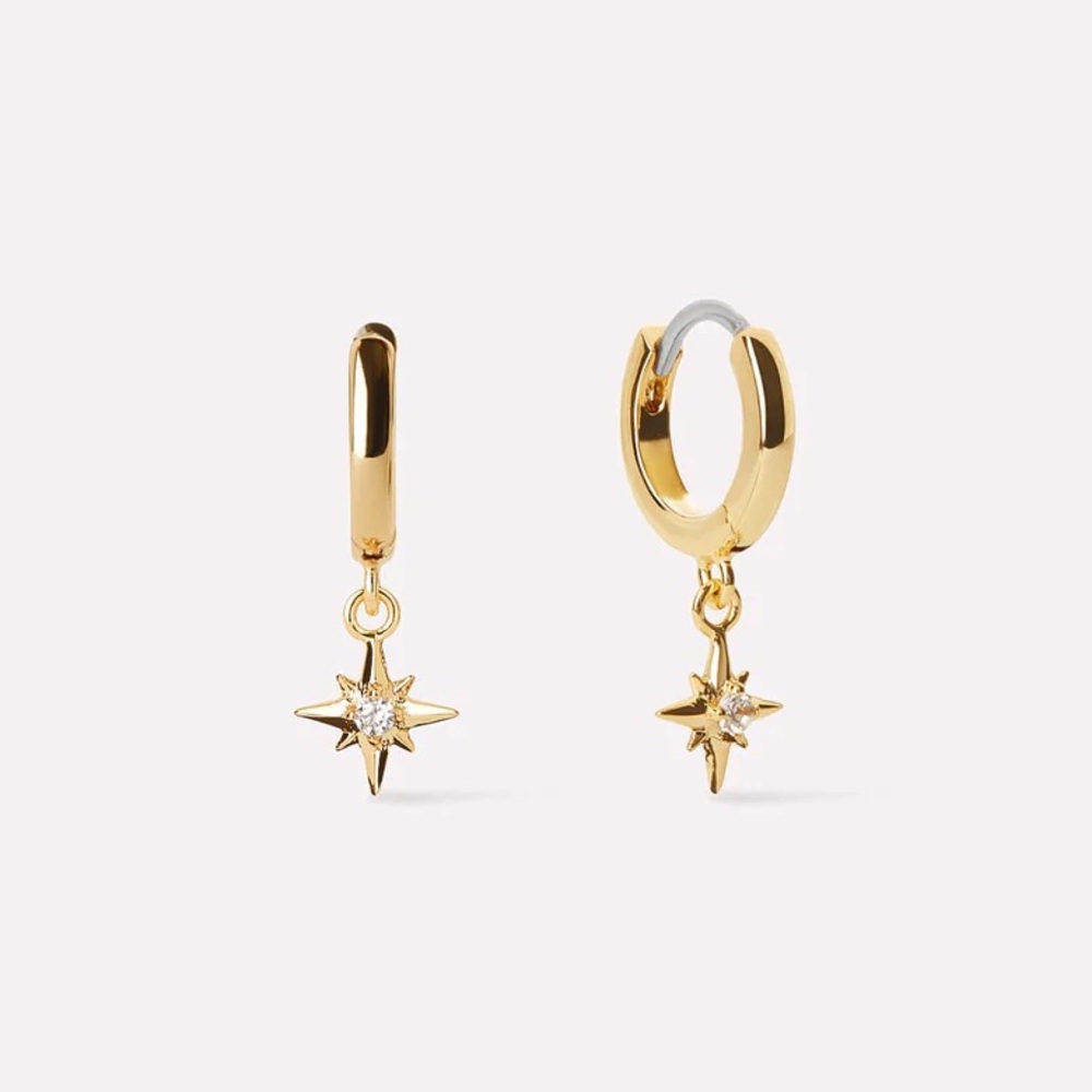 Ana Luisa Oshi Star Hoop Earrings